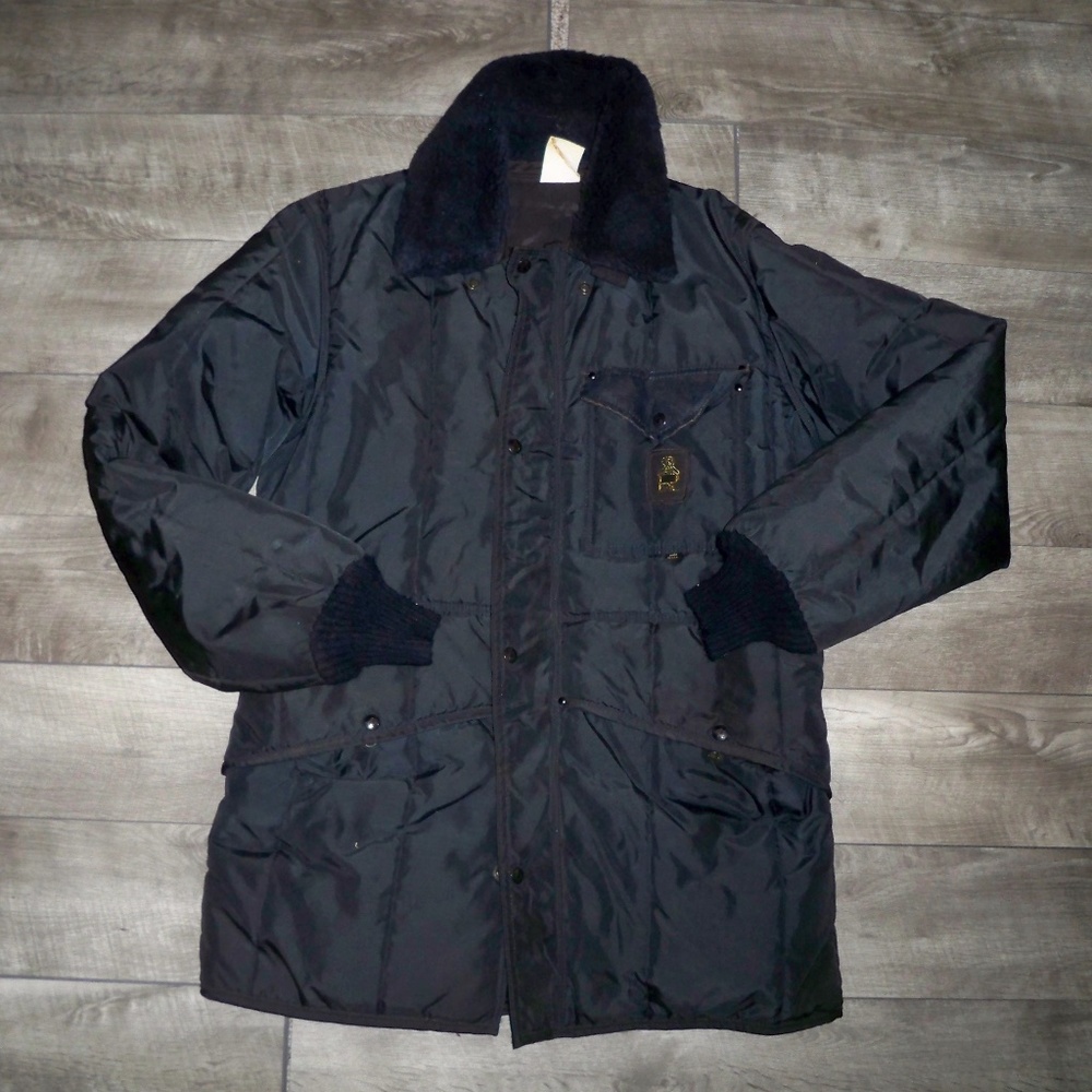 RefrigiWear Men's Insulated Black Chore Barn Work Jacket W/ Sherpa Collar Large